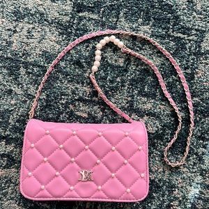Badgley Mischka Pink Pearl Detail Small Cross body bag.
